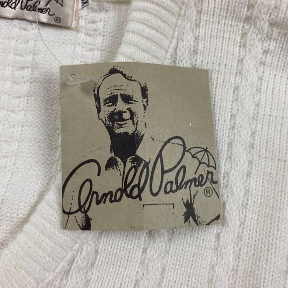 NWT Vintage Arnold Palmer Knit Vest Sweater Men's XL White Preppy Dad Grandpa - Picture 4 of 9